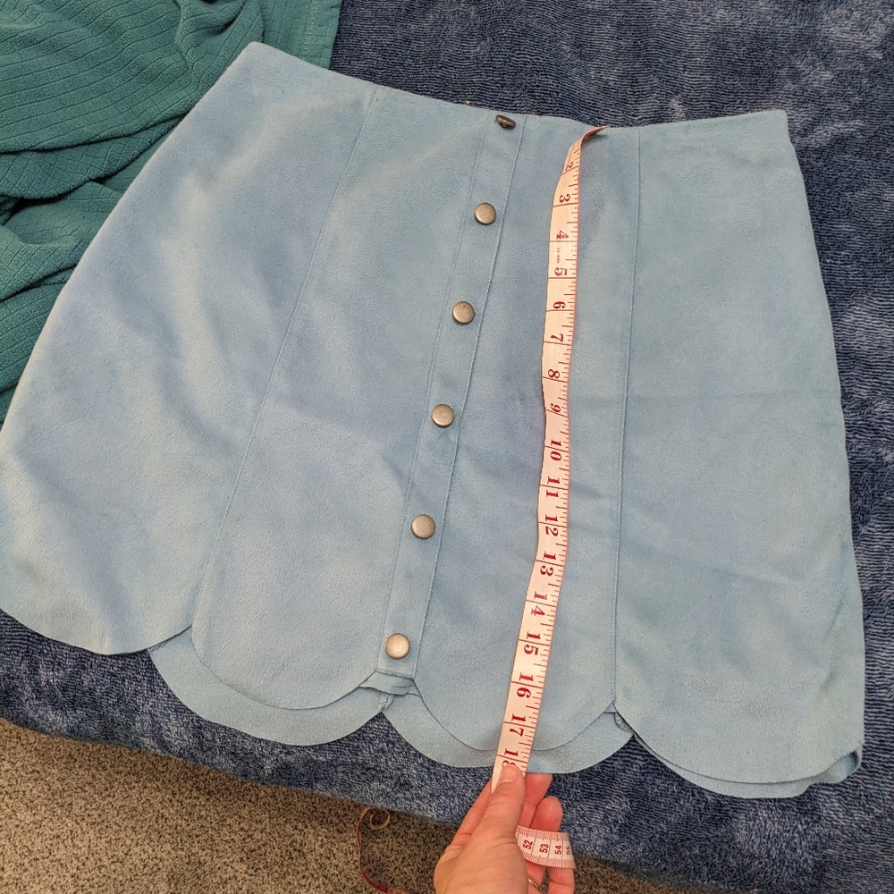 Light Blue Scalloped Skirt